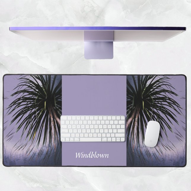Windblown Palm Tree Tropical Purple Customisable Desk Mat (Creator Uploaded)