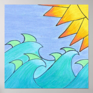 Windblown Waves Poster