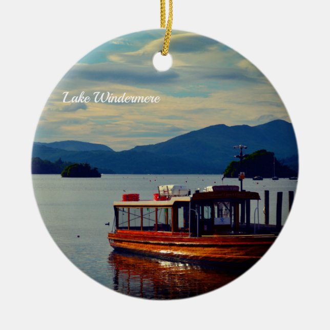 Windermere, the Lake District Postcard Ceramic Tree Decoration (Front)