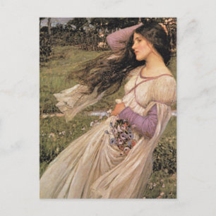 WiNDFLoWERS, by John William Waterhouse, 1902 Postcard