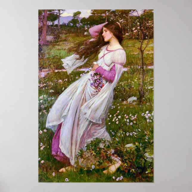 Windflowers by John William Waterhouse Poster (Front)