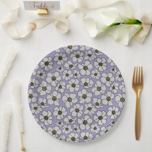 Windflowers On Lavender Paper Plate