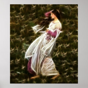 Windflowers Waterhouse Fractal Painting Poster