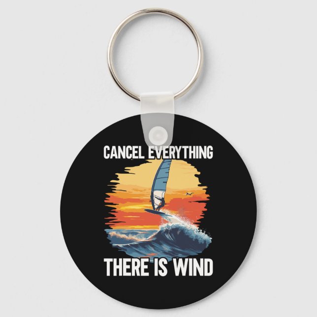 Windfoiling Board There Is Wind Wing Foil Surfing  Key Ring (Front)