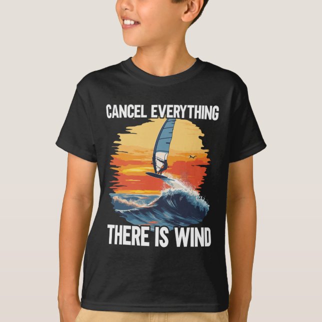 Windfoiling Board There Is Wind Wing Foil Surfing  T-Shirt (Front)