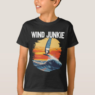 Windfoiling Board Wind Junkie Wing Foil Surfing T-Shirt