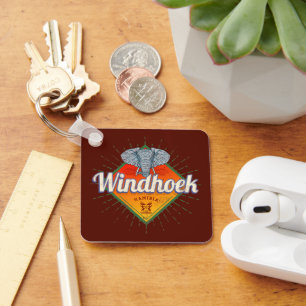 Windhoek Namibia Retro Elephant Vintage Africa Key Ring