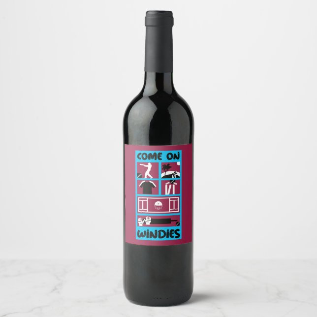 Windies Cricket West Indies Test Cricket  Wine Label (Front)