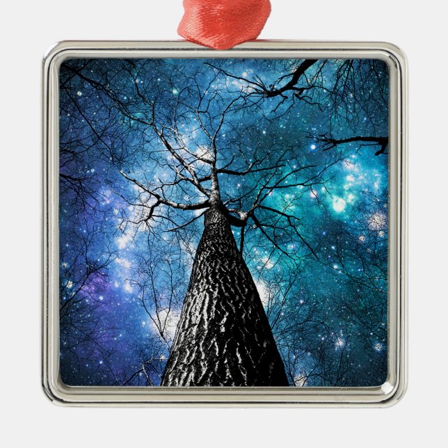 Winding Branches Falling Stars Metal Tree Decoration (Front)