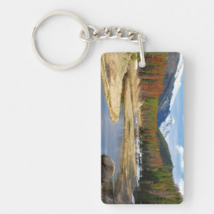 Winding Colorado River With Mountains and Pines Key Ring