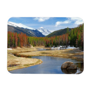 Winding Colorado River With Mountains and Pines Magnet