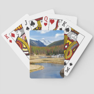 Winding Colorado River With Mountains and Pines Playing Cards