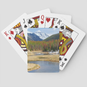 Winding Colorado River With Mountains and Pines Playing Cards