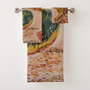 Winding forest road bath towel set