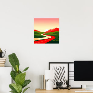 Winding Road Toward the Sun Poster