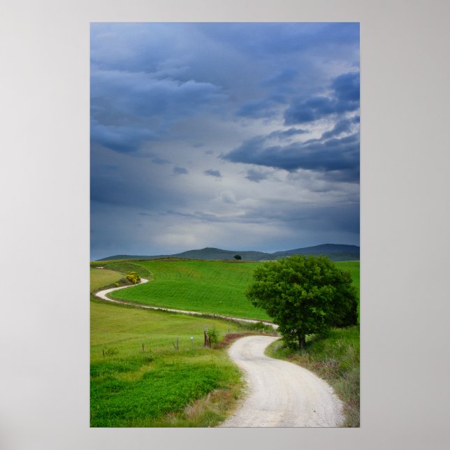 Winding road under a dark sky poster (Front)