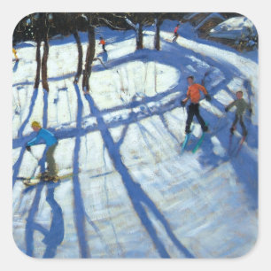 Winding Trail Morzine Square Sticker