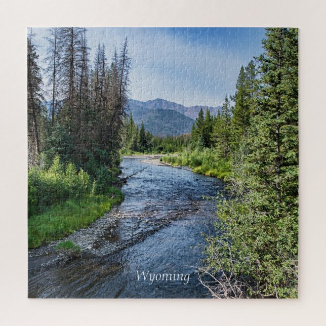 Winding Wyoming Stream (labelled) Jigsaw Puzzle (Vertical)