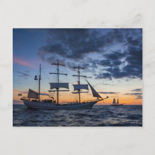 Windjammer on the Baltic Sea Postcard