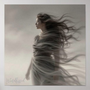 Windkissed - AI Fantasy Digital Art Print
