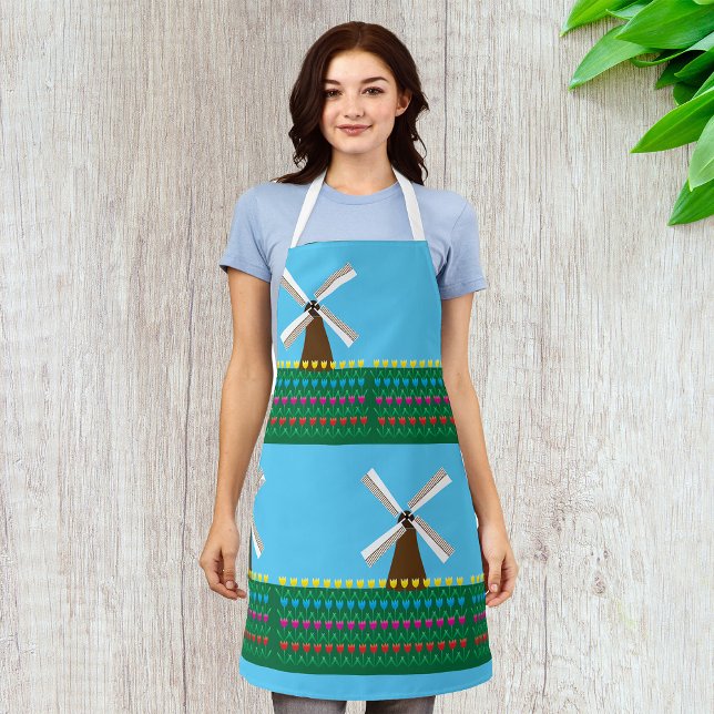 Windmill Amongst Tulip Flowers Apron (Creator Uploaded)
