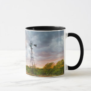 Windmill And Clouds At Sunset Mug