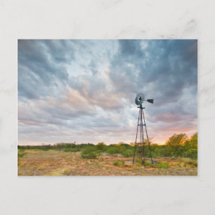 Windmill And Clouds At Sunset Postcard