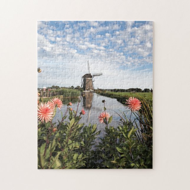 Windmill and flowers in the Netherlands Jigsaw Puzzle (Vertical)