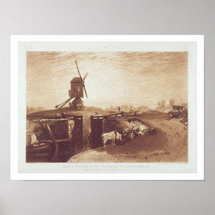Windmill and Lock, engraved by William Say (1768-1 Poster