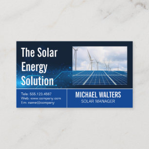 Windmill and Solar Panels   Energy Business Card