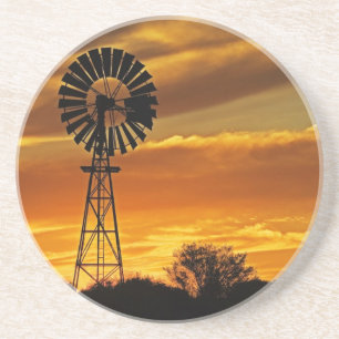 Windmill and Sunset, William Creek, Oodnadatta Coaster