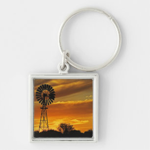 Windmill and Sunset, William Creek, Oodnadatta Key Ring
