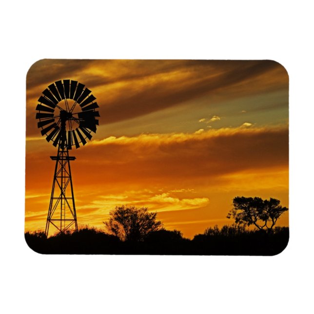 Windmill and Sunset, William Creek, Oodnadatta Magnet (Horizontal)