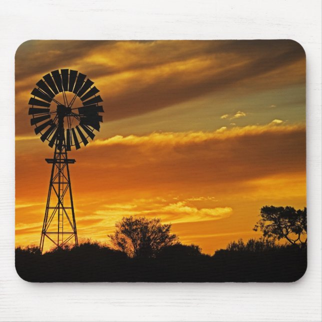 Windmill and Sunset, William Creek, Oodnadatta Mouse Mat (Front)