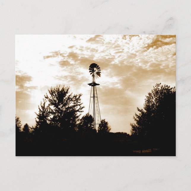 Windmill at Dusk Postcard (Front)