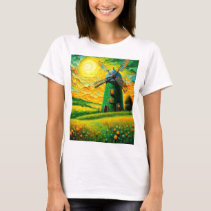 Windmill at sunset 8 T-Shirt