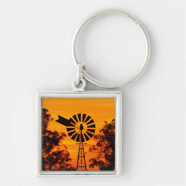 Windmill at Sunset, Australia Key Ring (Front)