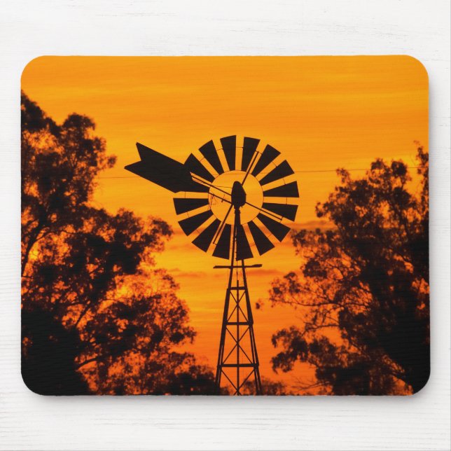 Windmill at Sunset, Australia Mouse Mat (Front)
