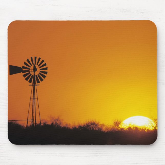 Windmill at sunset, Sinton, Texas, USA Mouse Mat (Front)
