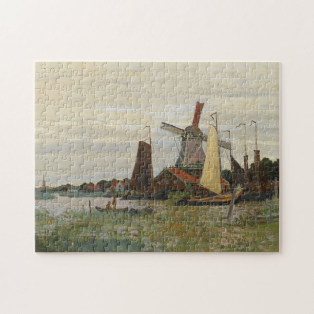 Windmill at Zaandam by Claude Monet Puzzle (Horizontal)