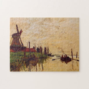 Windmill at Zaandam Monet Fine Art Jigsaw Puzzle