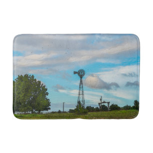 Windmill Bird Flock Bath Mat