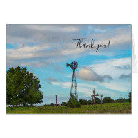 Windmill Bird Flock Thank You Card