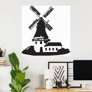 Windmill Building Poster