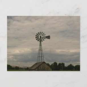 Windmill & Cloudy Sky Postcard