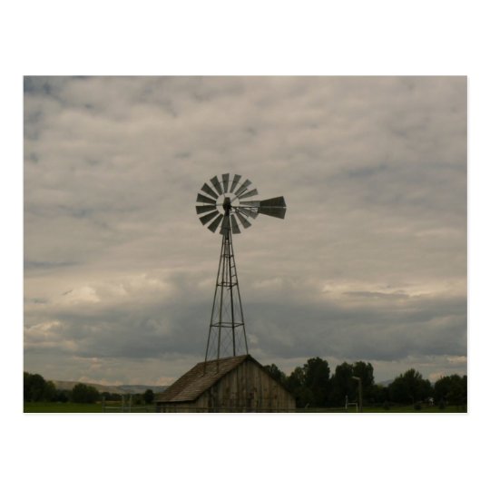 Windmill & Cloudy Sky Postcard