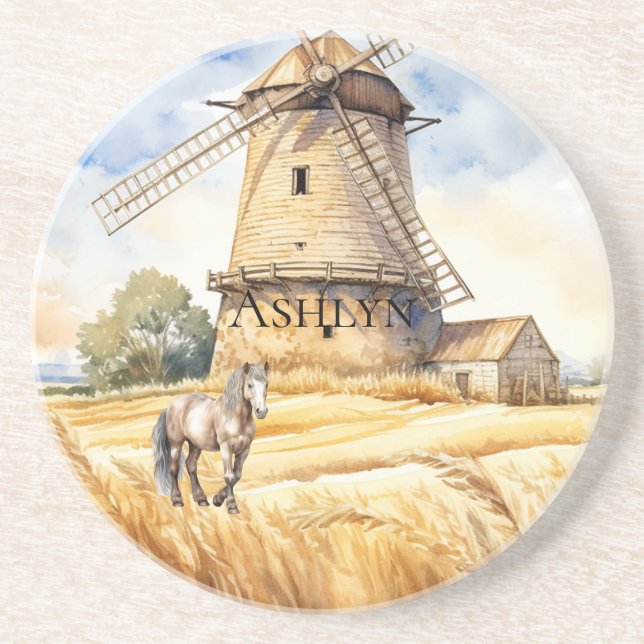Windmill Country Horse Coaster (Front)