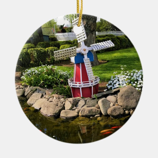 Windmill Garden Decor Ceramic Tree Decoration (Front)