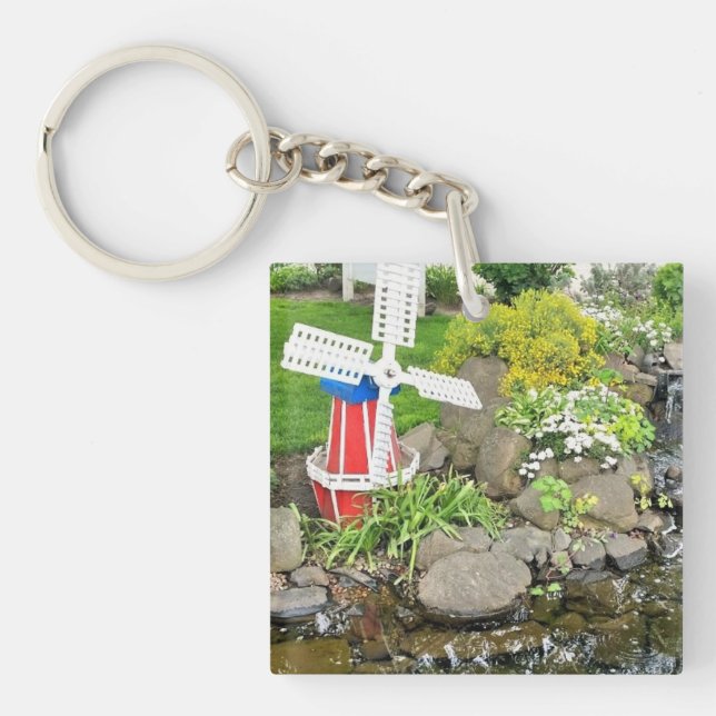 Windmill Garden Decor Key Ring (Front)