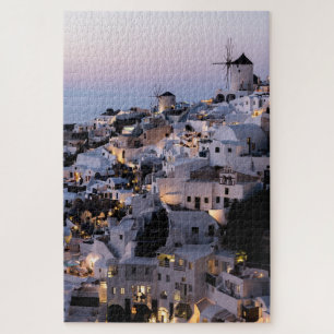 Windmill Greece Santorini Summer Houses Sea Jigsaw Puzzle